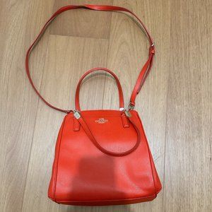 Coach Leather Crossbody Bag - Bright Orange